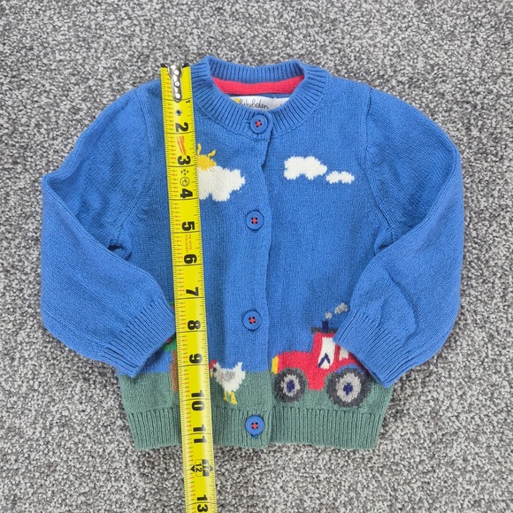 Baby Boden Intarsia Knit Sweater Size 3-6M Farm Cardigan Cotton Wool Cashmere - Picture 5 of 7